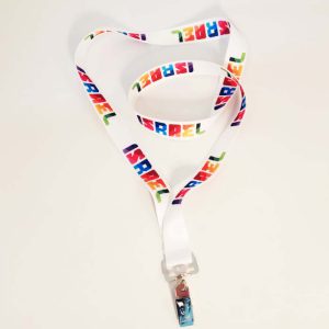 שרוך ממותג לבן + קליפס יחיד